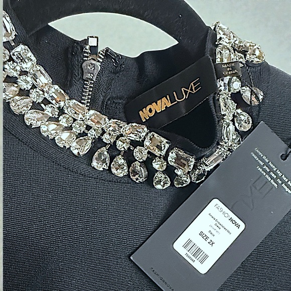 New Fashion NovaLuxe Amelia Embellished Mini Dress - Picture 15 of 16